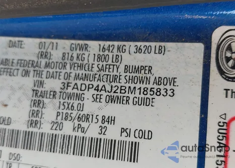 2011 Ford Fiesta S from USA, damaged, VIN 3FADP4AJ2BM185833